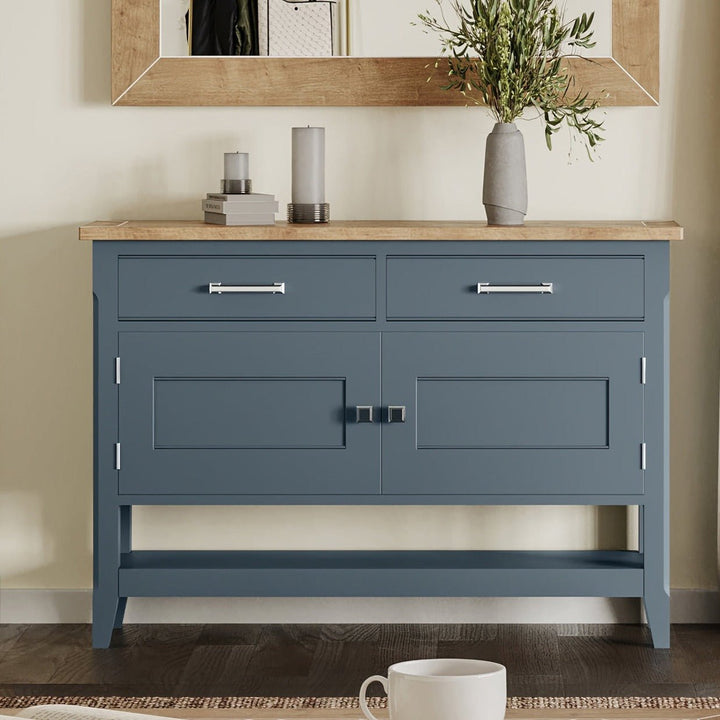 Signature Blue Console Table with Storage1 - Duck Barn Interiors