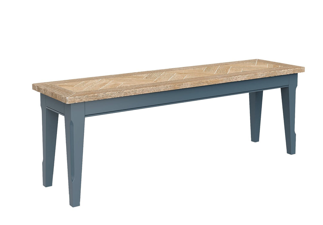 Signature Blue Dining Bench - 130cm3 - Duck Barn Interiors