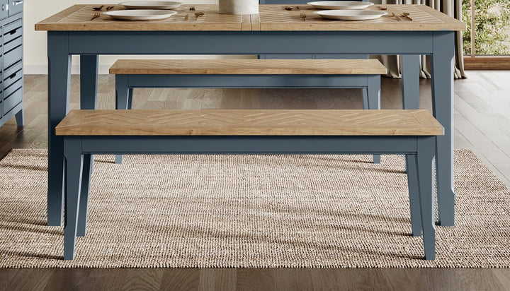 Signature Blue Dining Bench - 150cm4 - Duck Barn Interiors