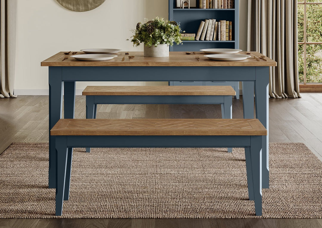 Signature Blue Dining Table3 - Duck Barn Interiors