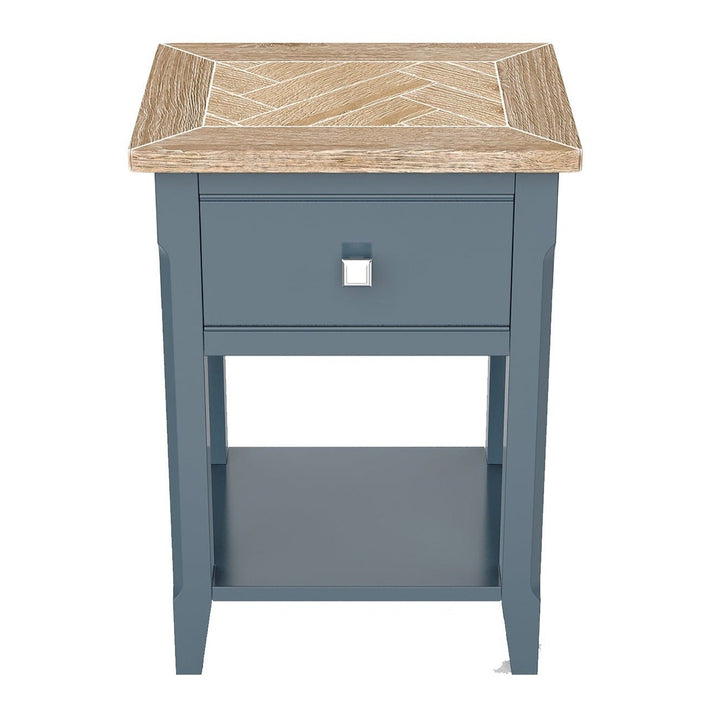 Signature Blue One Drawer Lamp Table3 - Duck Barn Interiors