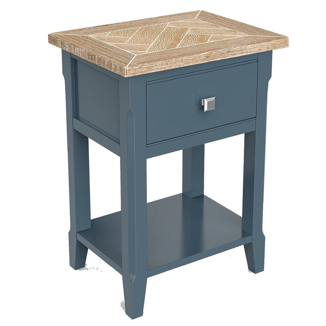 Signature Blue One Drawer Lamp Table4 - Duck Barn Interiors