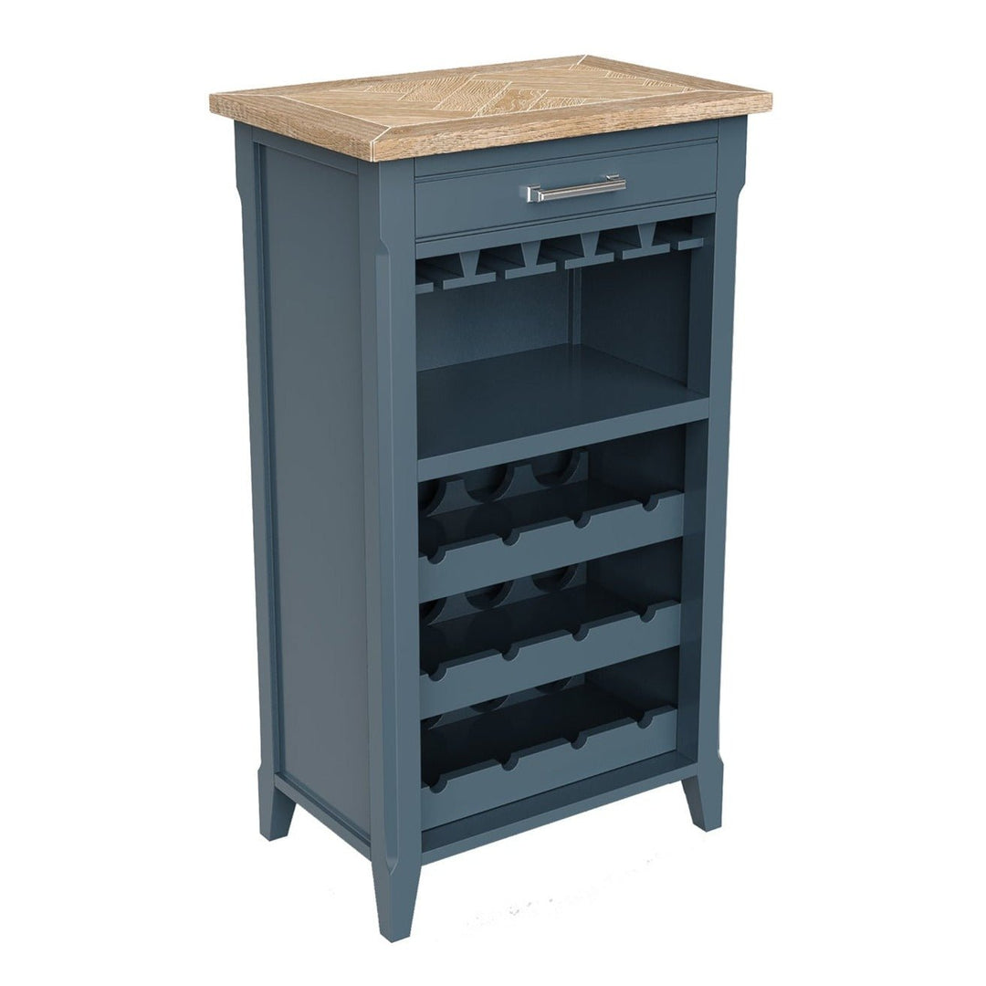 Signature Blue Wine Rack / Glass Storage Cabinet3 - Duck Barn Interiors