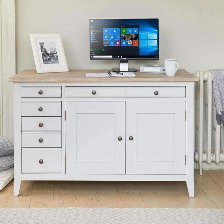 Signature Grey Hidden Home Office Desk - Duck Barn Interiors