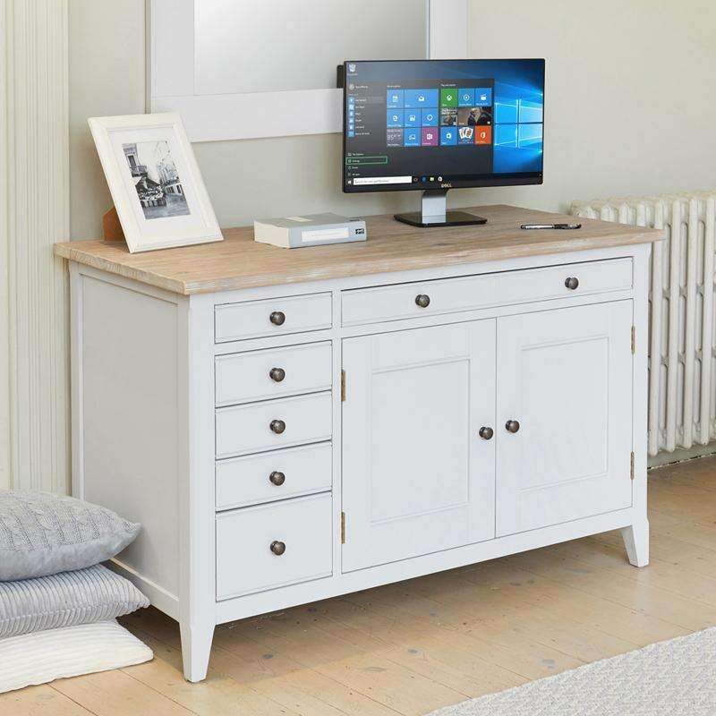 Signature Grey Hidden Home Office Desk - Duck Barn Interiors