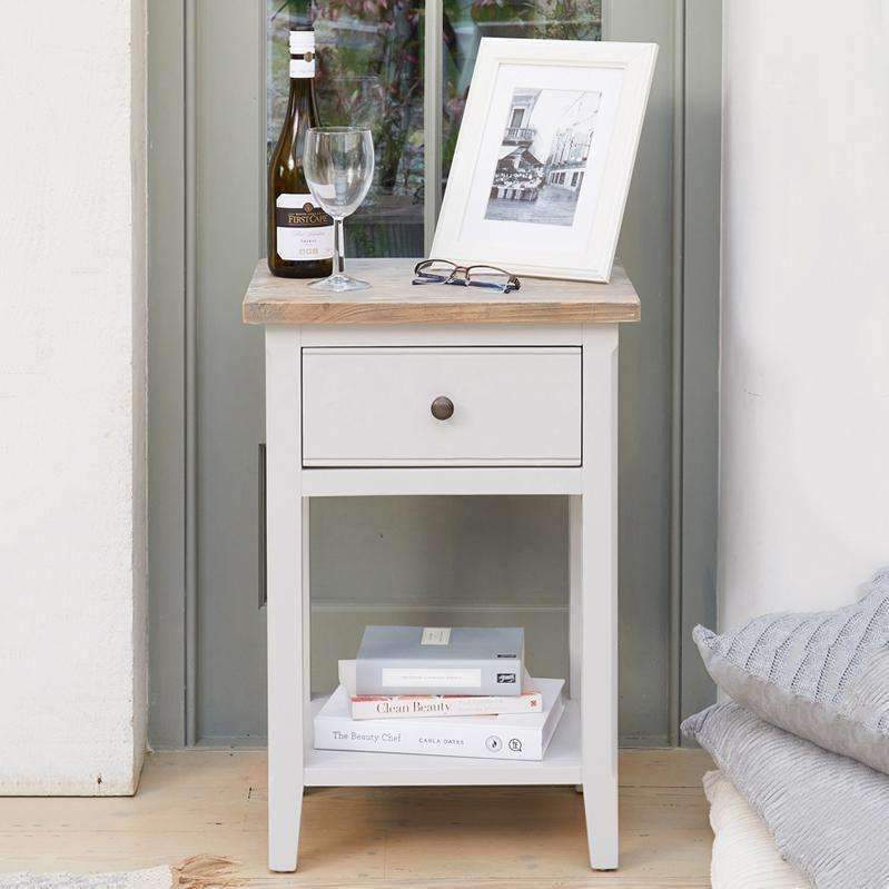 Signature Grey One Drawer Side Table2 - Duck Barn Interiors