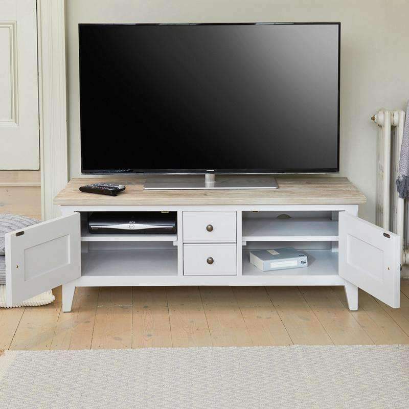 Signature Grey Widescreen TV Cabinet2 - Duck Barn Interiors