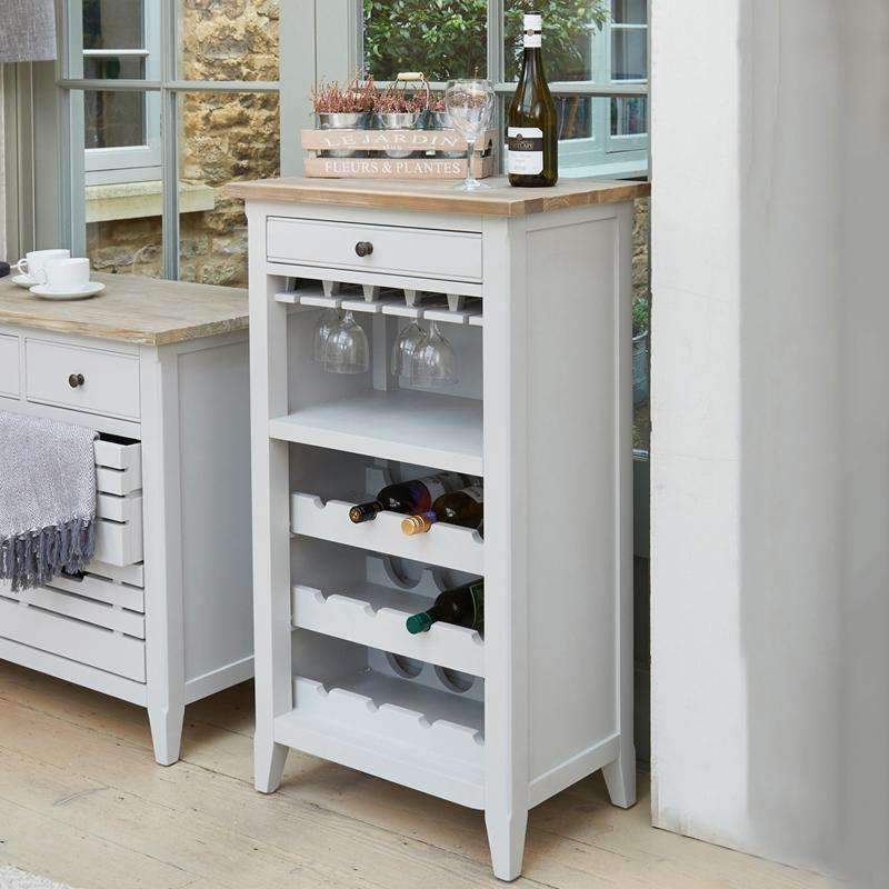 Signature Grey Wine Rack Cabinet - Duck Barn Interiors