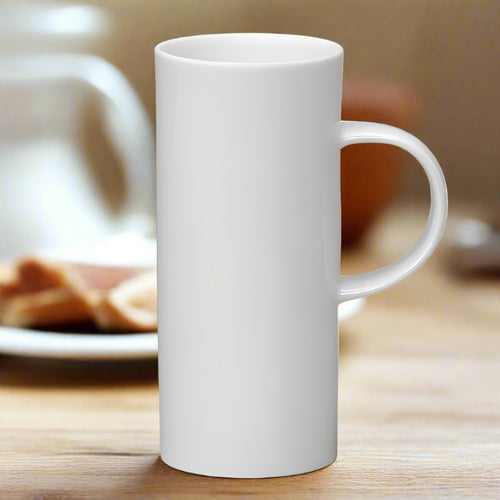 Skinny Plain White Bone China Mug