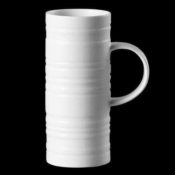 Skinny Ribbed White Bone China Mug - Duck Barn Interiors