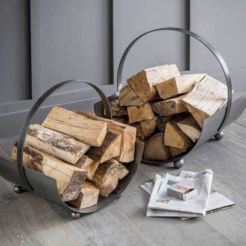 Small Steel Round Log Holder - Duck Barn Interiors