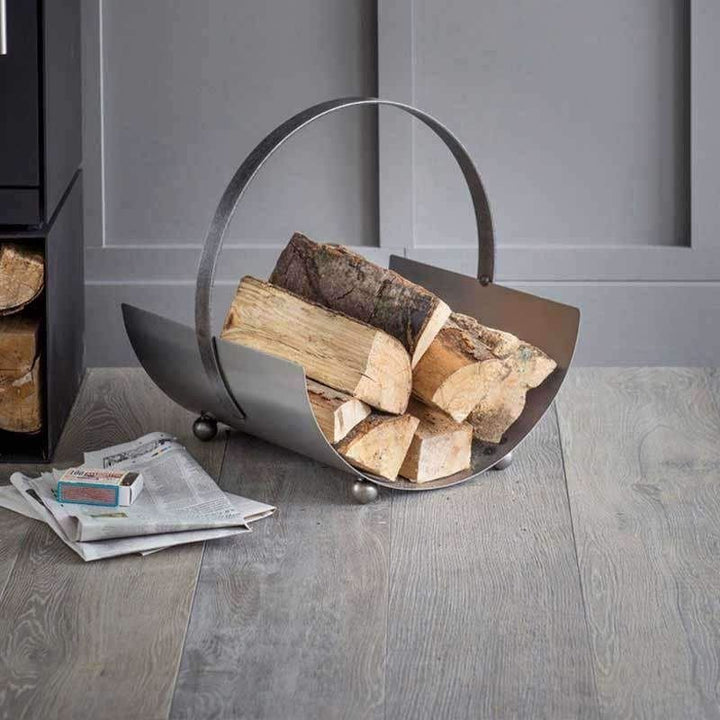 Small Steel Round Log Holder - Duck Barn Interiors