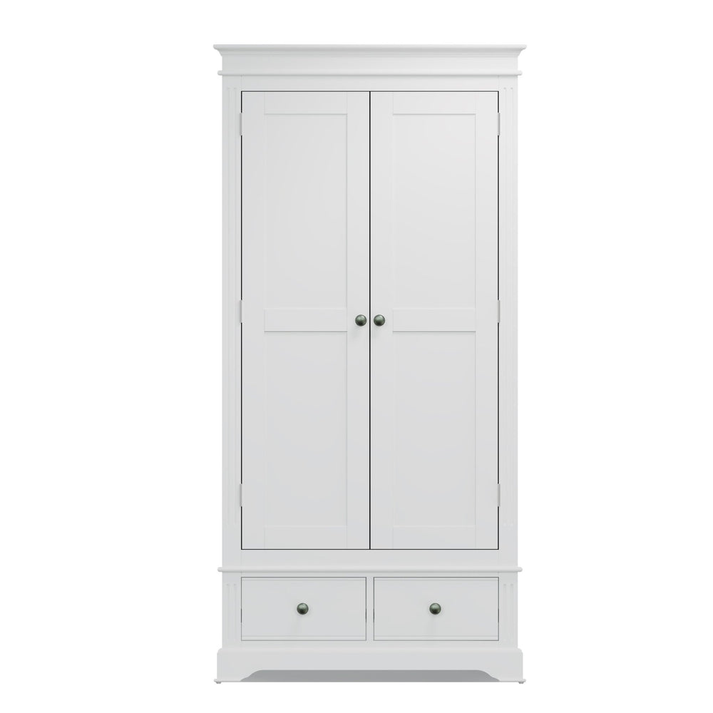 Snowdrop White Painted 2 Door Wardrobe - Duck Barn Interiors