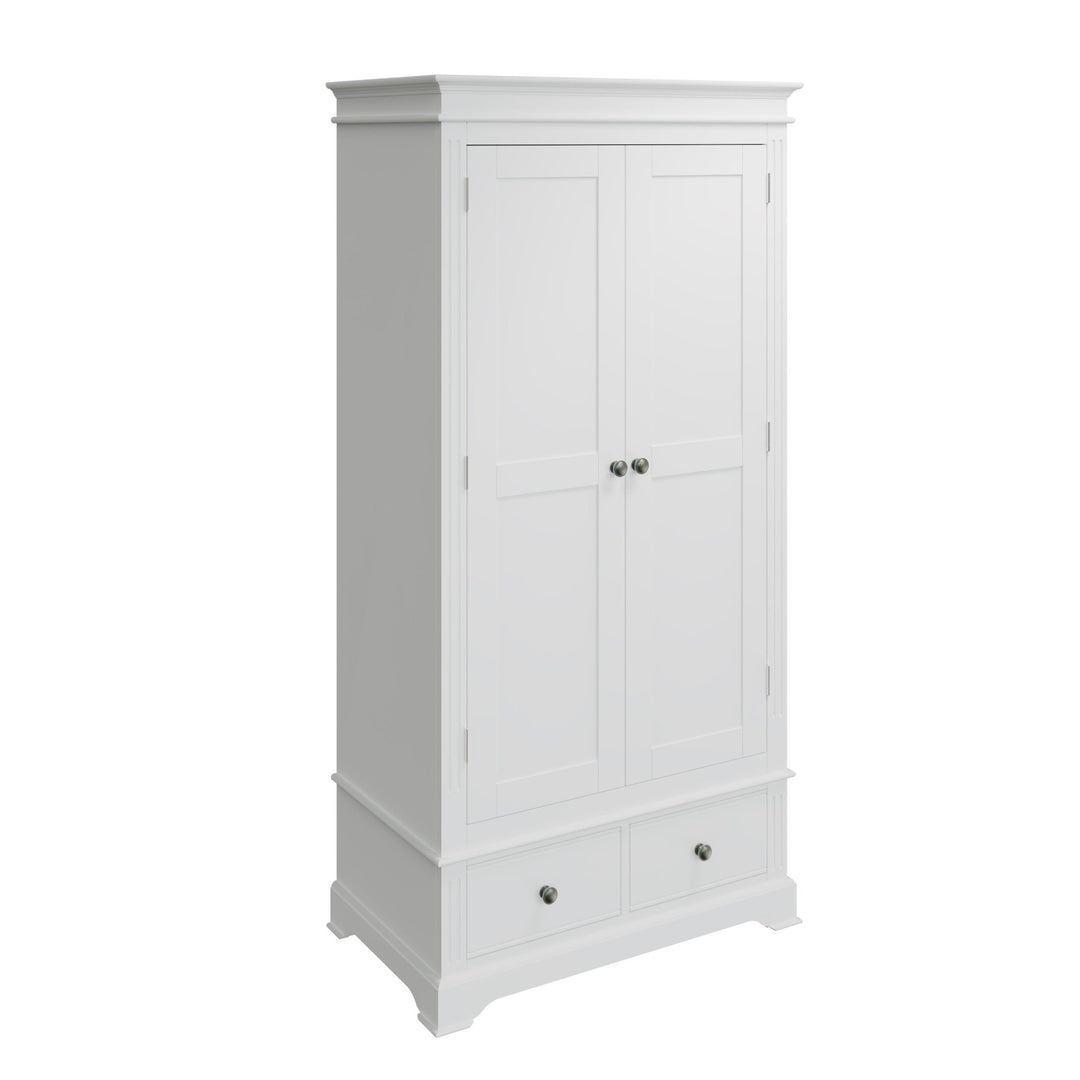 Snowdrop White Painted 2 Door Wardrobe - Duck Barn Interiors