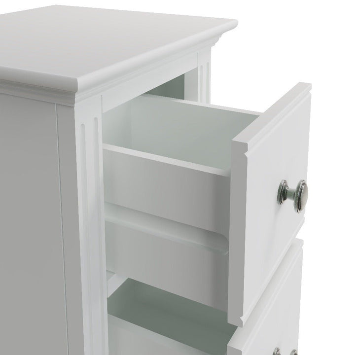 Snowdrop White Painted 2 Drawer Bedside Cabinet7 - Duck Barn Interiors