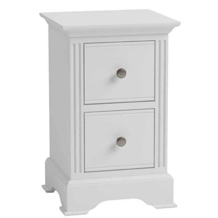 Snowdrop White Painted 2 Drawer Bedside Cabinet9 - Duck Barn Interiors