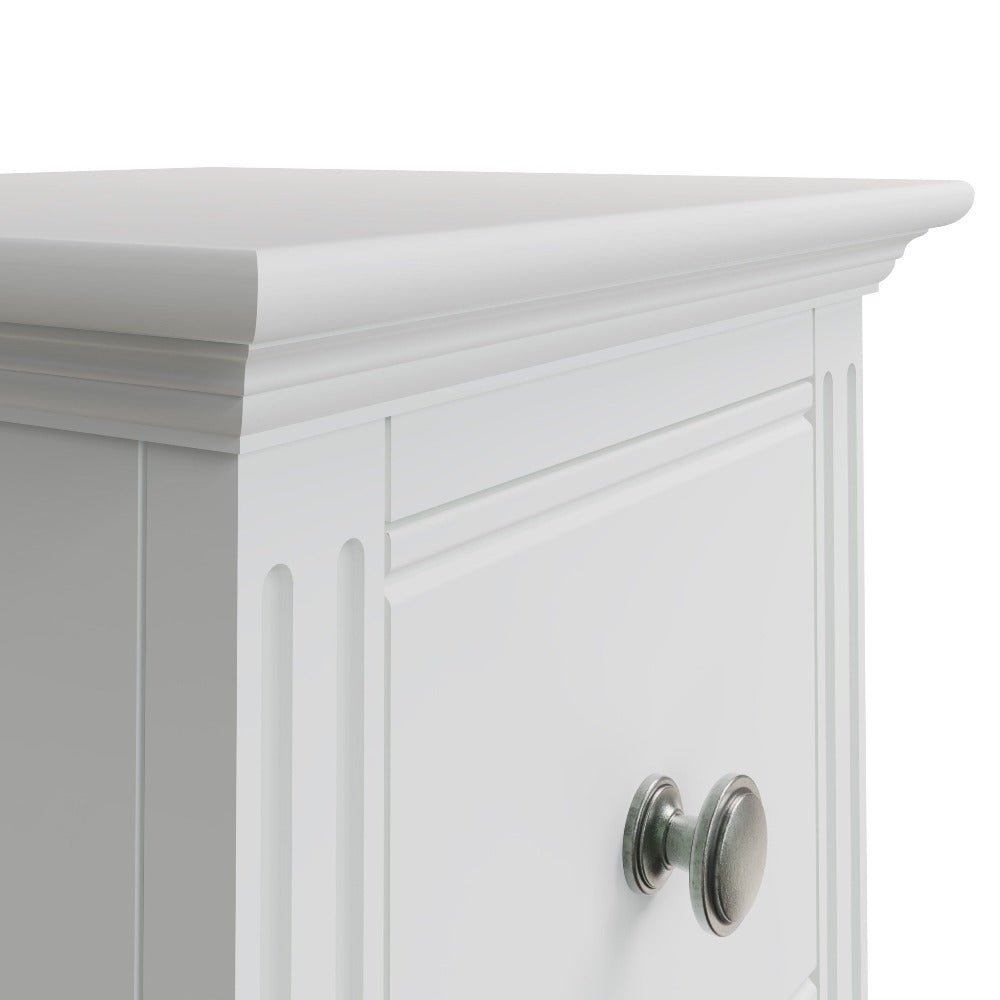 Snowdrop White Painted 2 Drawer Bedside Cabinet5 - Duck Barn Interiors