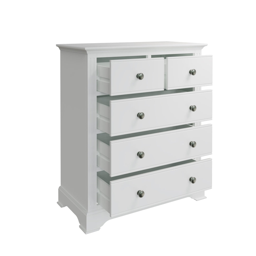 Snowdrop White Painted 2 Over 3 Chest of Drawers - Duck Barn Interiors