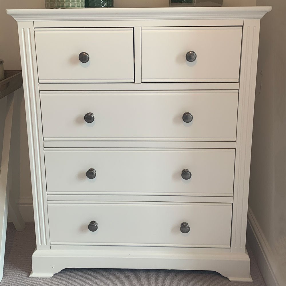 Snowdrop White Painted 2 Over 3 Chest of Drawers - Duck Barn Interiors