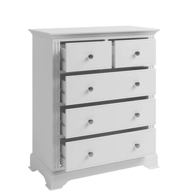 Snowdrop White Painted 2 Over 3 Chest of Drawers - Duck Barn Interiors