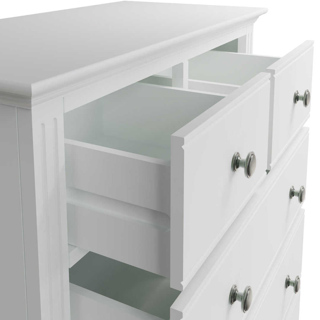 Snowdrop White Painted 2 Over 3 Chest of Drawers - Duck Barn Interiors