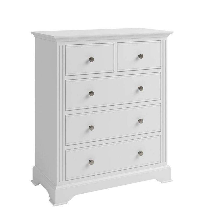 Snowdrop White Painted 2 Over 3 Chest of Drawers - Duck Barn Interiors