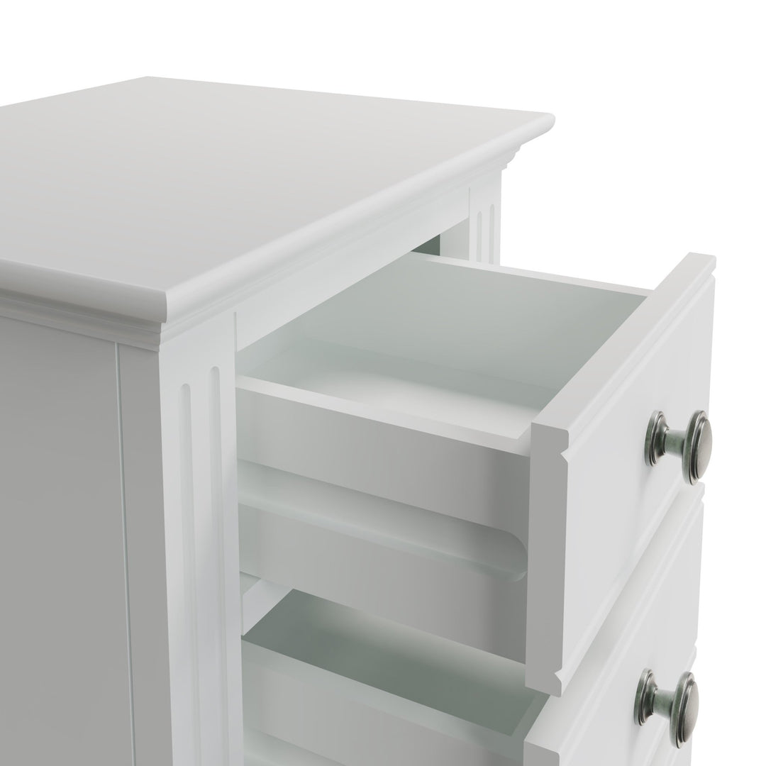 Snowdrop White Painted 3 Drawer Bedside Cabinet7 - Duck Barn Interiors