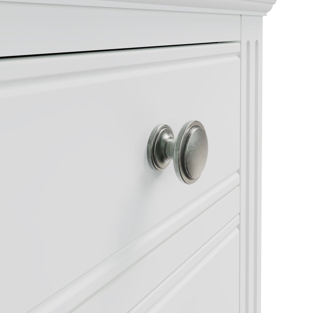 Snowdrop White Painted 3 Drawer Bedside Cabinet8 - Duck Barn Interiors