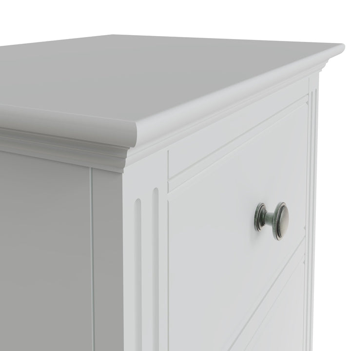 Snowdrop White Painted 5 Drawer Tallboy10 - Duck Barn Interiors