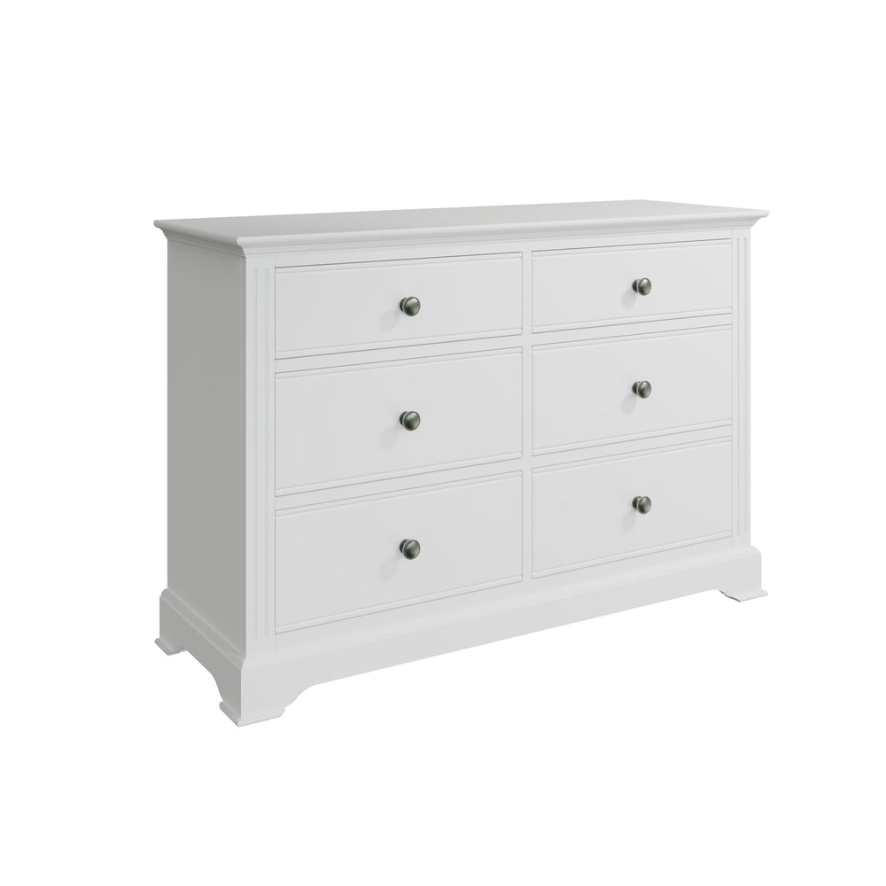 Snowdrop White Painted 6 Drawer Chest2 - Duck Barn Interiors