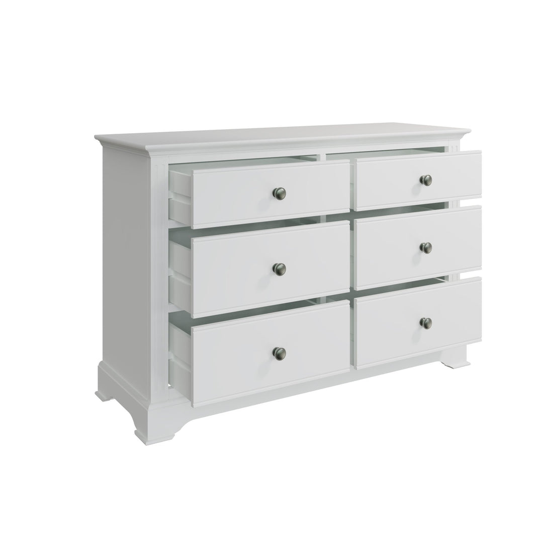 Snowdrop White Painted 6 Drawer Chest4 - Duck Barn Interiors