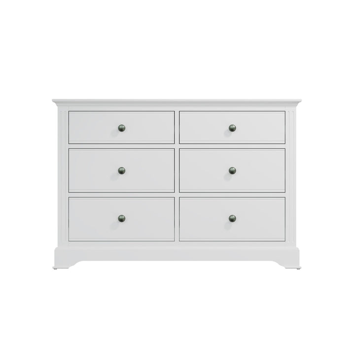 Snowdrop White Painted 6 Drawer Chest3 - Duck Barn Interiors