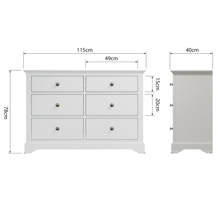 Snowdrop White Painted 6 Drawer Chest5 - Duck Barn Interiors