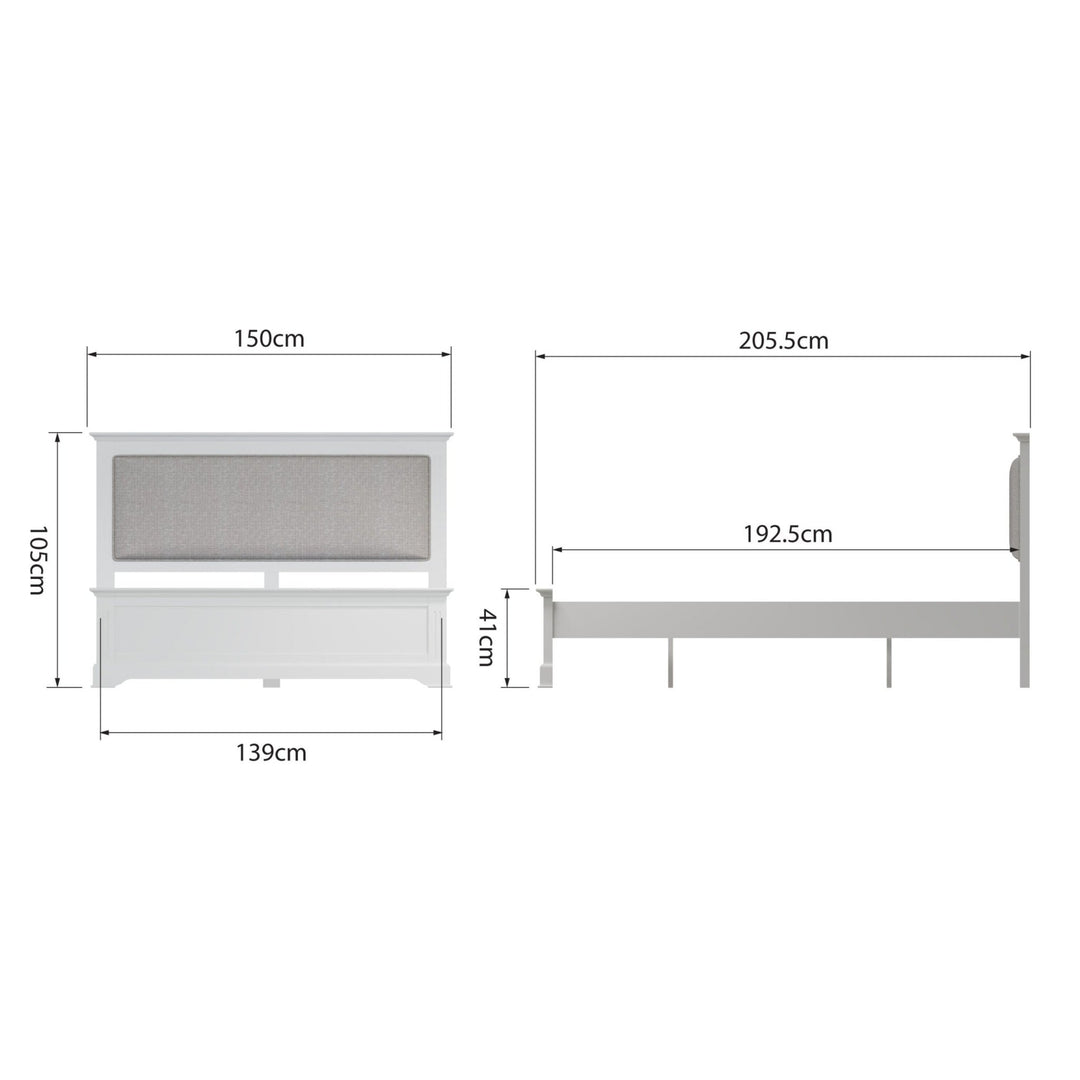 Snowdrop White Painted Double Bed Frame 4'6''6 - Duck Barn Interiors