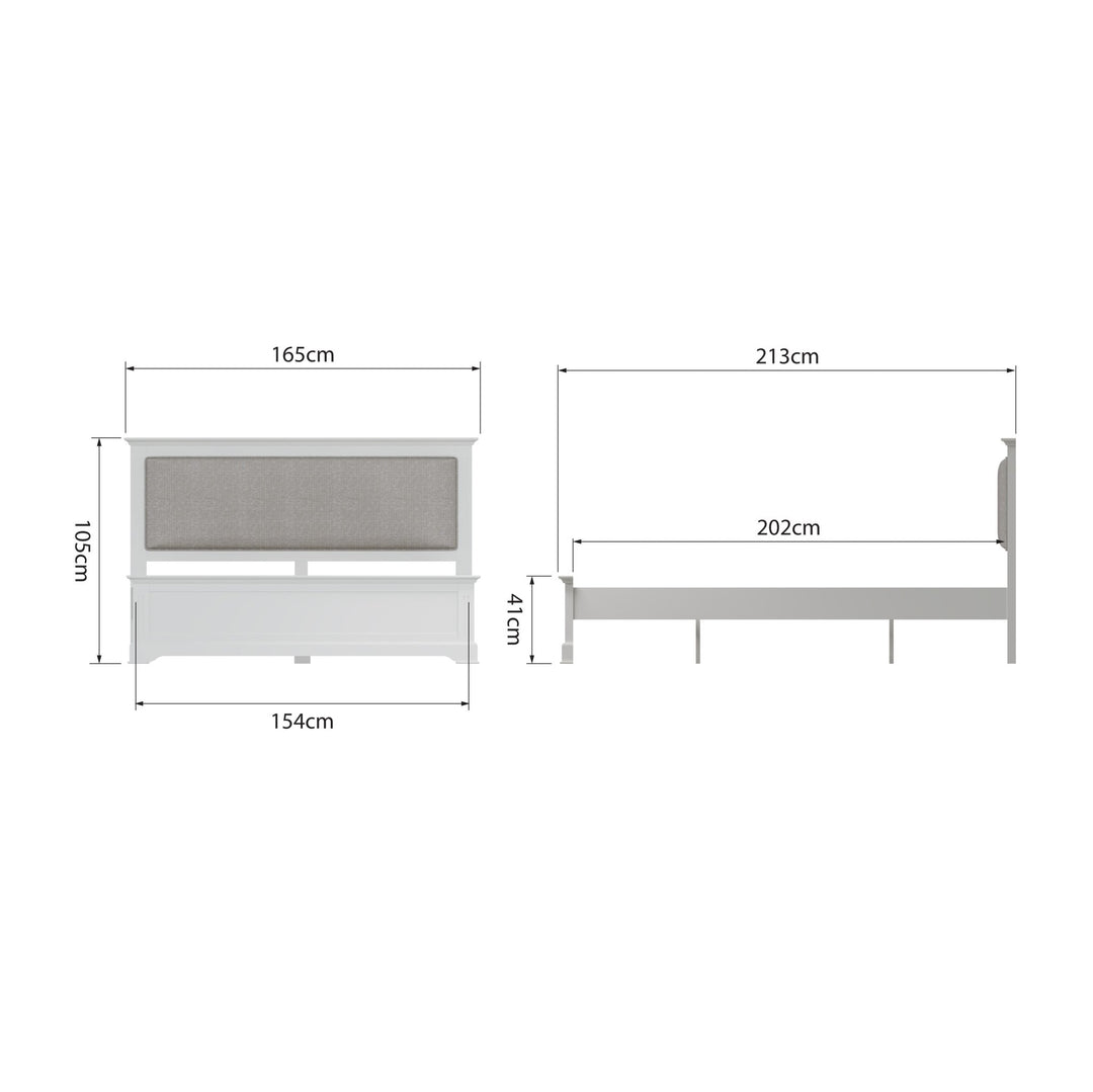 Snowdrop White Painted Kingsize Bed Frame - 5ft6 - Duck Barn Interiors