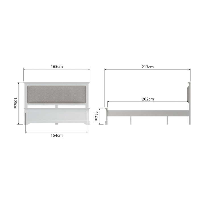 Snowdrop White Painted Kingsize Bed Frame - 5ft6 - Duck Barn Interiors