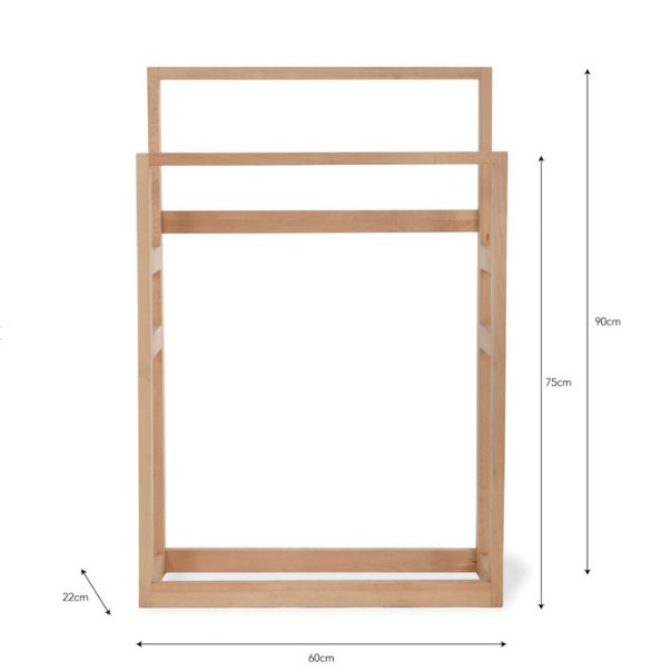 Southbourne Standing Towel Rail - Beech3 - Duck Barn Interiors