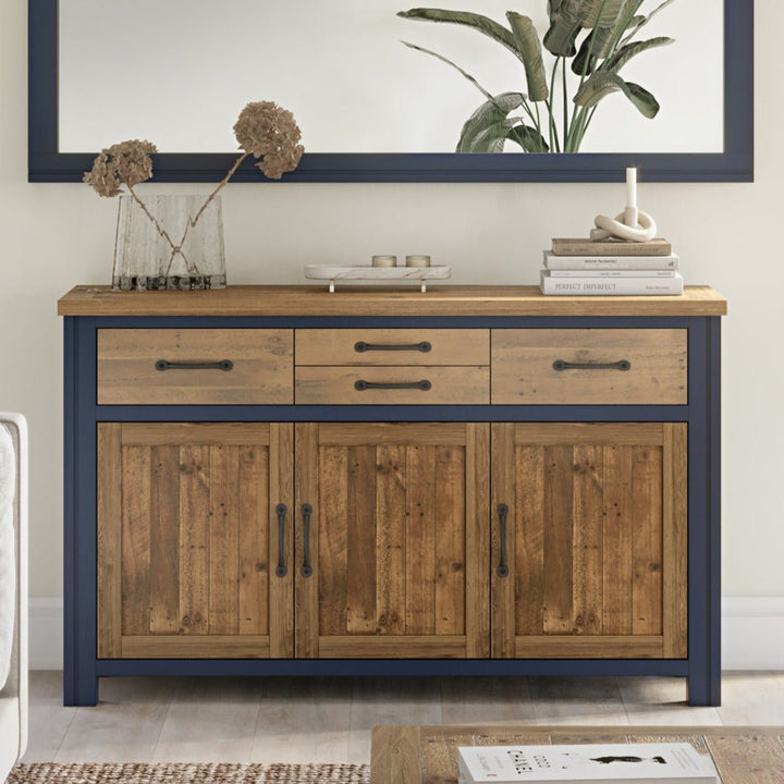 Splash of Blue 3 Door Sideboard1 - Duck Barn Interiors