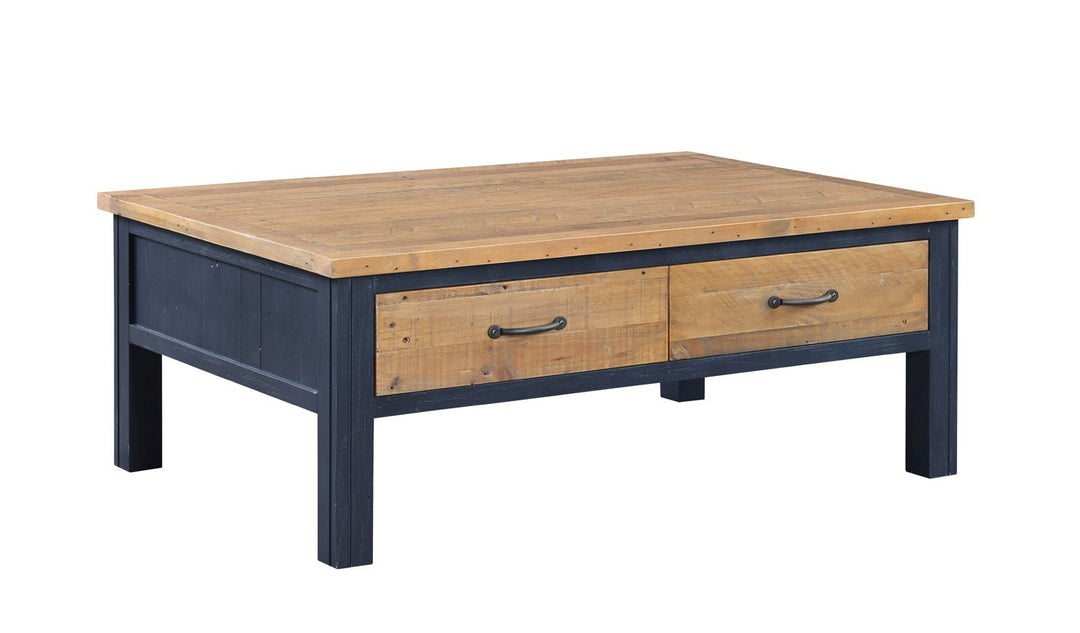 Splash of Blue Coffee Table With Four Drawers2 - Duck Barn Interiors