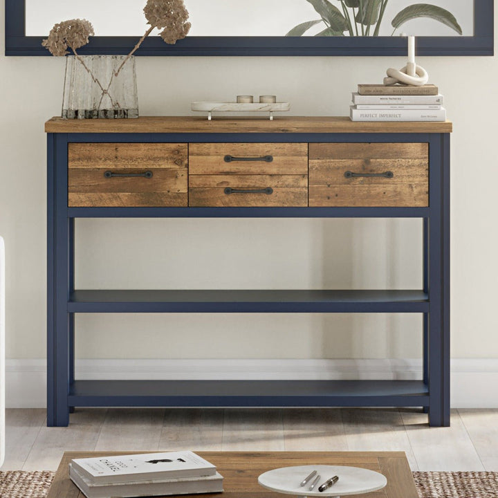 Splash of Blue Console Table with Storage1 - Duck Barn Interiors