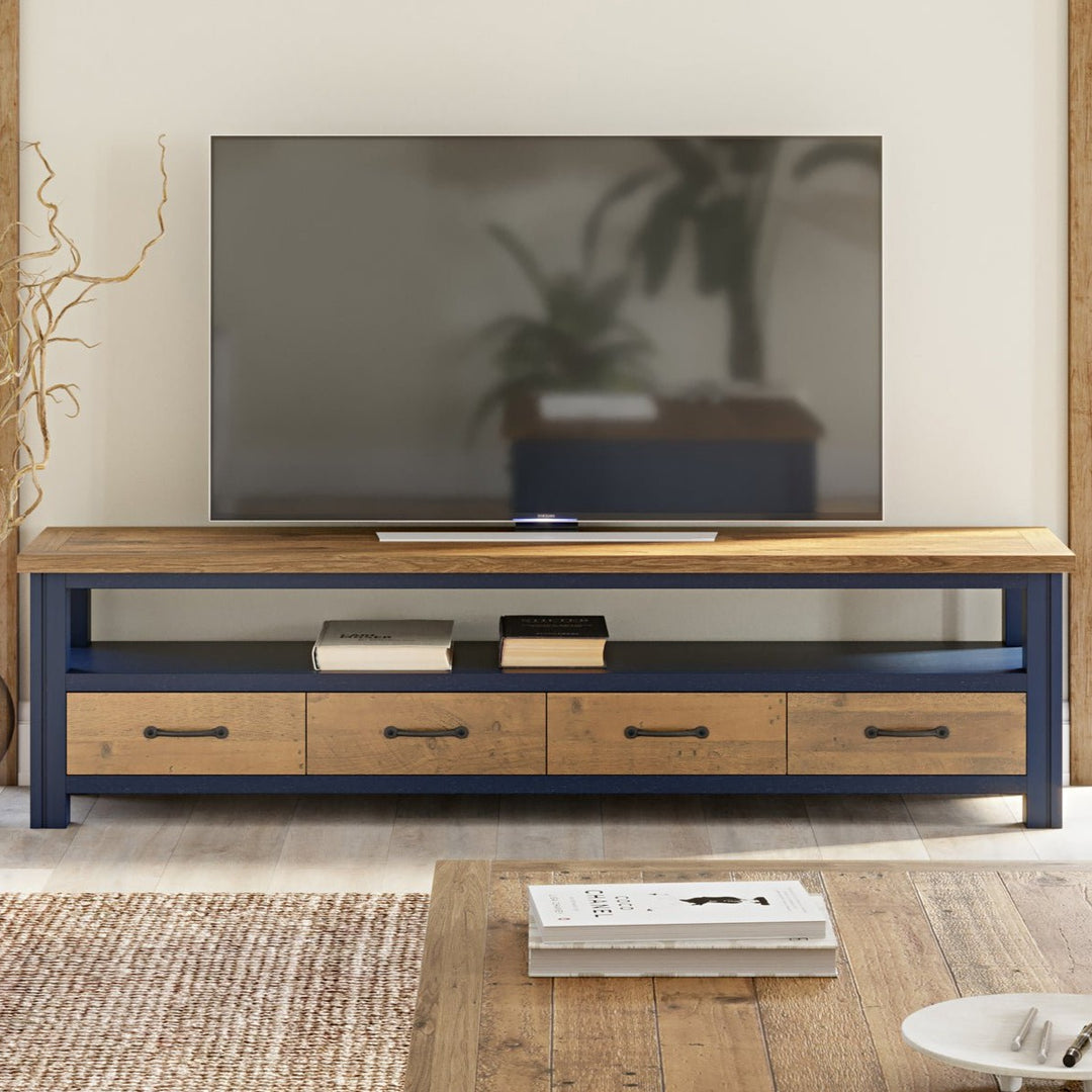 Splash of Blue Large Widescreen Television cabinet - Duck Barn Interiors