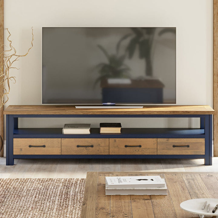 Splash of Blue Large Widescreen Television cabinet1 - Duck Barn Interiors