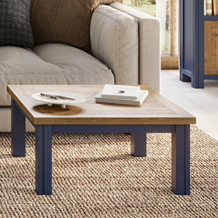 Splash of Blue Low Square Coffee Table1 - Duck Barn Interiors