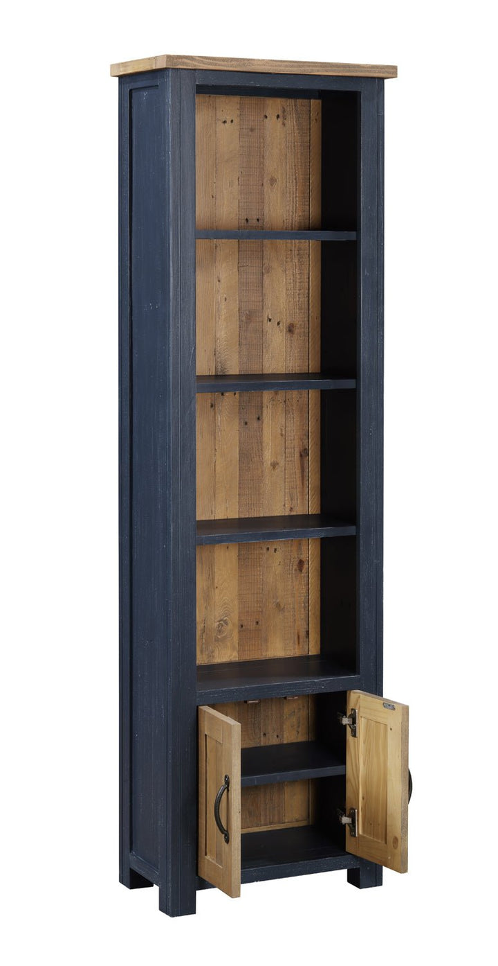 Splash of Blue Narrow Bookcase2 - Duck Barn Interiors