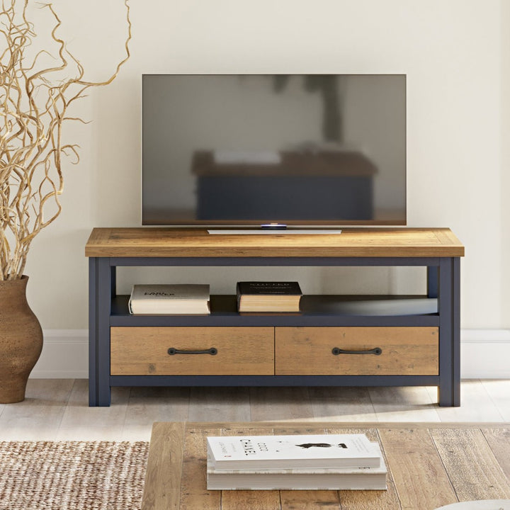 Splash of Blue Widescreen Television cabinet - Duck Barn Interiors