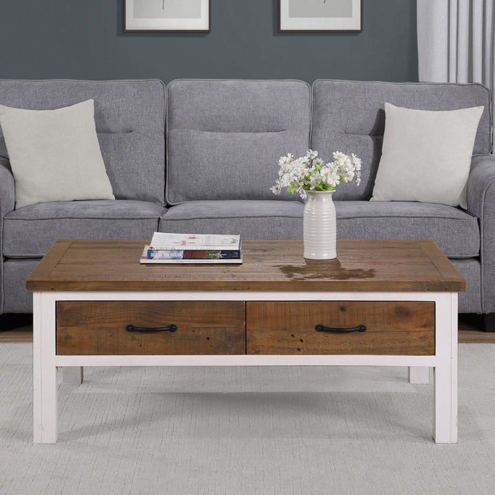 Splash of White Coffee Table With Four Drawers1 - Duck Barn Interiors