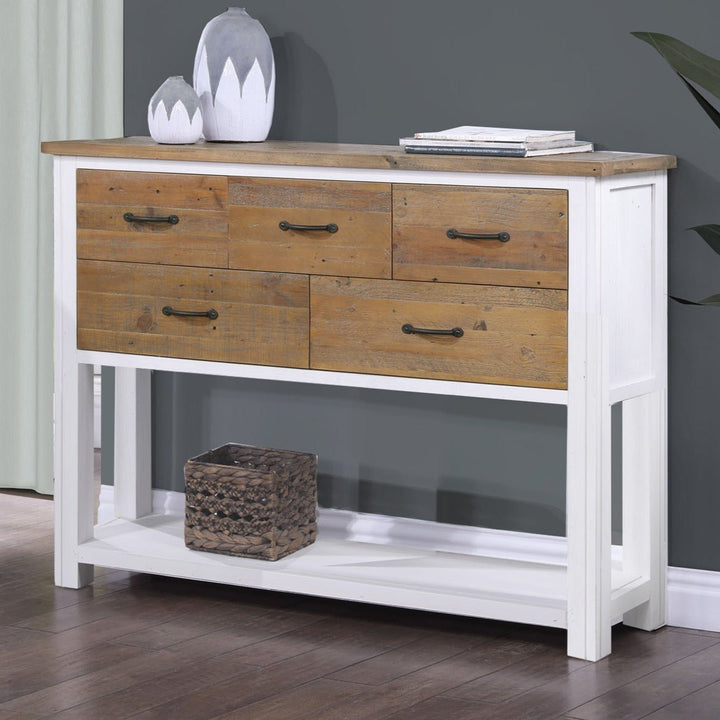 Splash of White Console Table with Drawers1 - Duck Barn Interiors