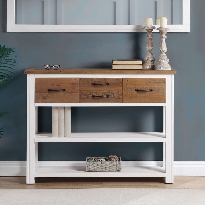 Splash of White Console Table with Storage2 - Duck Barn Interiors