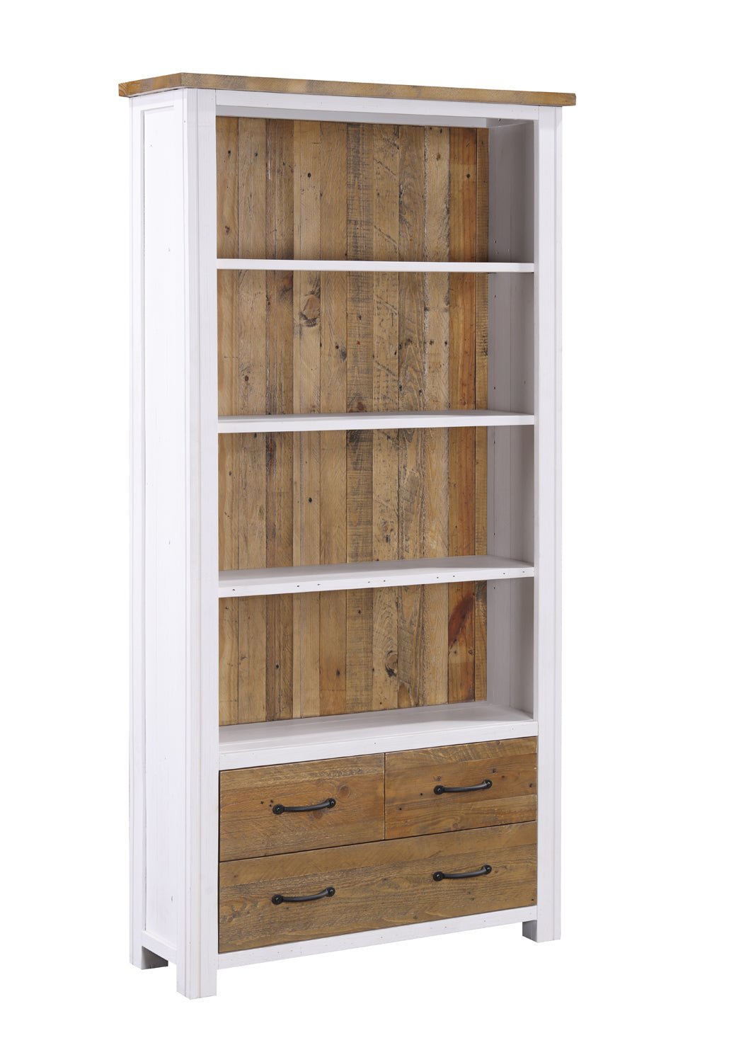 Splash of White Large Open Bookcase with Drawers5 - Duck Barn Interiors