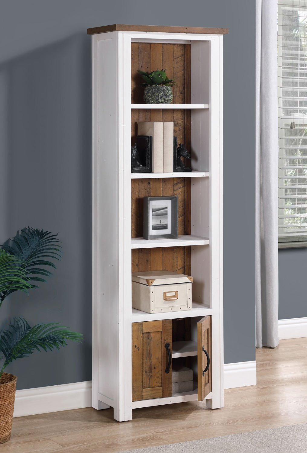 Splash of White Narrow Bookcase2 - Duck Barn Interiors